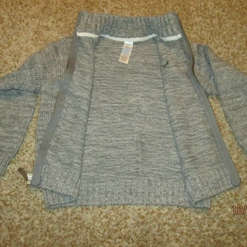 Carter's grey Zipper Sweater - Fox 24M